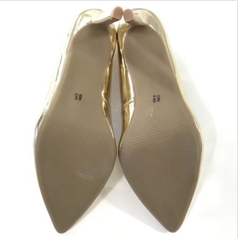 FARYLROBIN Stiletto Heels Gold Closed Toe NEW 6.5 - Picture 5 of 6